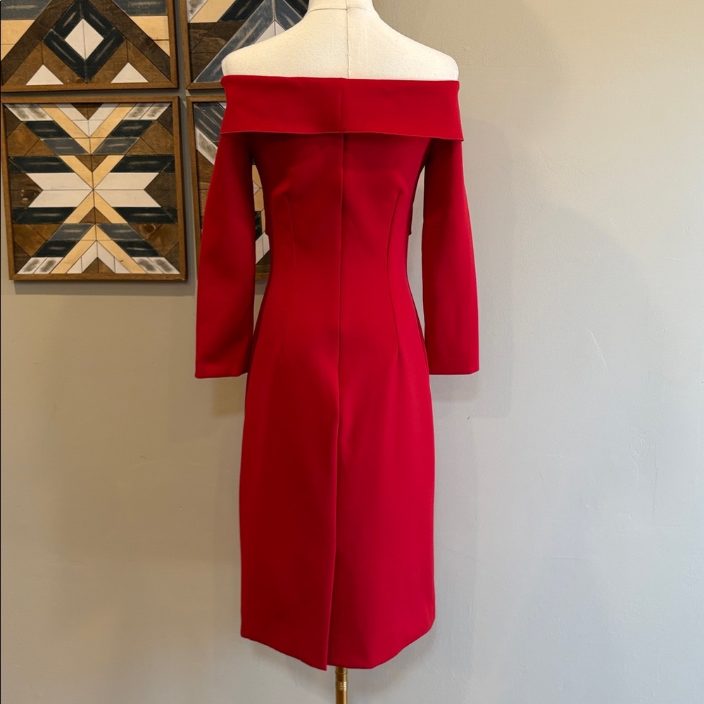 Ralph Lauren Collection Red Cross Front Off-the-Shoulder Cocktail Dress size 4 - Picture 6 of 13